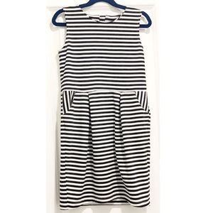 H&M Girls Black and White Striped Dress